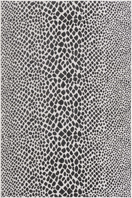 Black 5' 3 x 8' Jill Zarin Outdoor Rectangle Rug