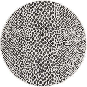 Black 4' 1 x 4' 1 Jill Zarin Outdoor Round Rug