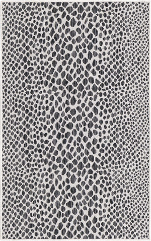 Black 3' 1 x 5' 3 Jill Zarin Outdoor Rectangle Area Rug Weather Resistant for Patio, Deck, Terrace, Balcony, Porch Durable 100% Polypropylene Carpet for Outside for Sale at Rug Engine