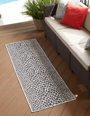 Black 2' x 5' 3 Jill Zarin Outdoor Runner Area Rug Weather Resistant for Patio, Deck, Terrace, Balcony, Porch Durable 100% Polypropylene Carpet for Outside for Sale at Rug Engine