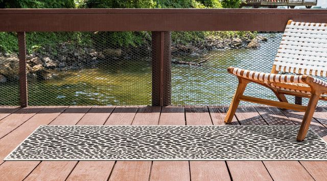 Black 2' 7 x 10' Jill Zarin Outdoor Runner Area Rug Weather Resistant for Patio, Deck, Terrace, Balcony, Porch Durable 100% Polypropylene Carpet for Outside for Sale at Rug Engine