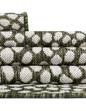 Green 13' 1 x 13' 1 Jill Zarin Outdoor Square Area Rug Weather Resistant for Patio, Deck, Terrace, Balcony, Porch Durable 100% Polypropylene Carpet for Outside for Sale at Rug Engine