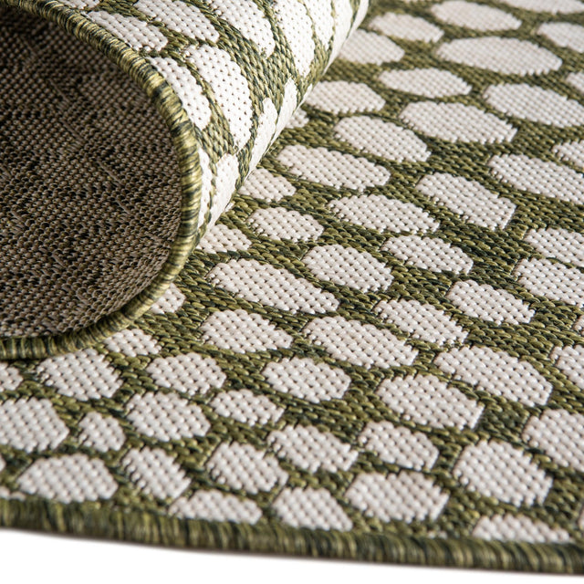 Green 6' 7 x 6' 7 Jill Zarin Outdoor Round Area Rug Weather Resistant for Patio, Deck, Terrace, Balcony, Porch Durable 100% Polypropylene Carpet for Outside for Sale at Rug Engine