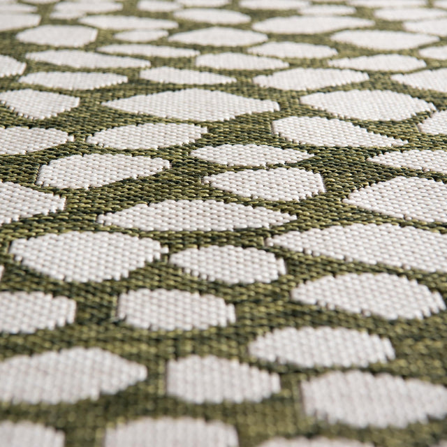 Green 6' 7 x 6' 7 Jill Zarin Outdoor Round Area Rug Weather Resistant for Patio, Deck, Terrace, Balcony, Porch Durable 100% Polypropylene Carpet for Outside for Sale at Rug Engine