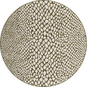 Green 6' 7 x 6' 7 Jill Zarin Outdoor Round Area Rug Weather Resistant for Patio, Deck, Terrace, Balcony, Porch Durable 100% Polypropylene Carpet for Outside for Sale at Rug Engine