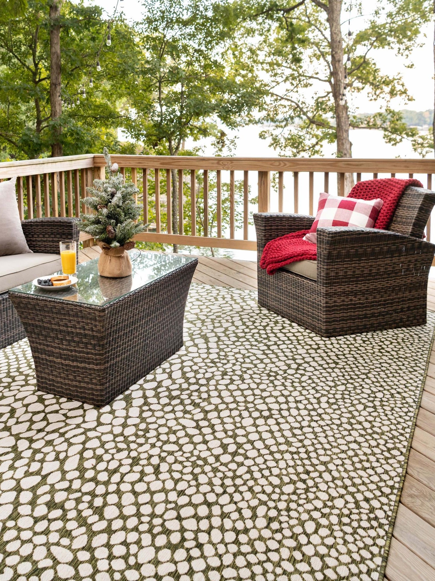 Green 3' 1 x 5' 3 Jill Zarin Outdoor Rectangle Area Rug Weather Resistant for Patio, Deck, Terrace, Balcony, Porch Durable 100% Polypropylene Carpet for Outside for Sale at Rug Engine