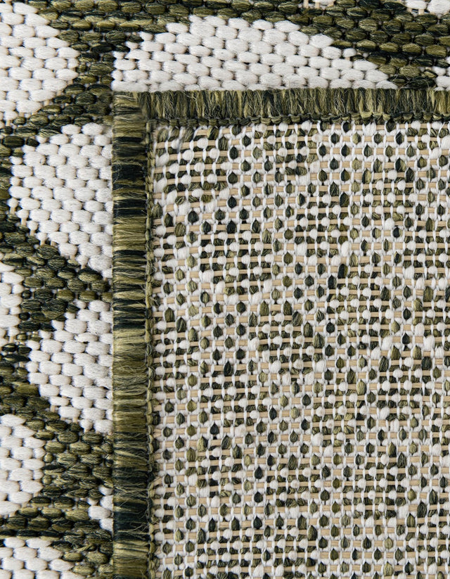 Green 4' 1 x 6' 1 Jill Zarin Outdoor Rectangle Area Rug Weather Resistant for Patio, Deck, Terrace, Balcony, Porch Durable 100% Polypropylene Carpet for Outside for Sale at Rug Engine