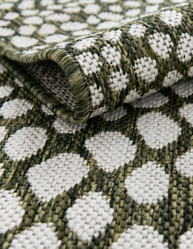 Green 7' 10 x 10' Jill Zarin Outdoor Oval Area Rug Weather Resistant for Patio, Deck, Terrace, Balcony, Porch Durable 100% Polypropylene Carpet for Outside for Sale at Rug Engine