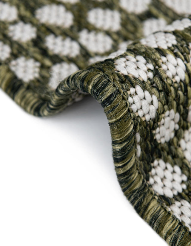 Green 7' 10 x 10' Jill Zarin Outdoor Oval Area Rug Weather Resistant for Patio, Deck, Terrace, Balcony, Porch Durable 100% Polypropylene Carpet for Outside for Sale at Rug Engine
