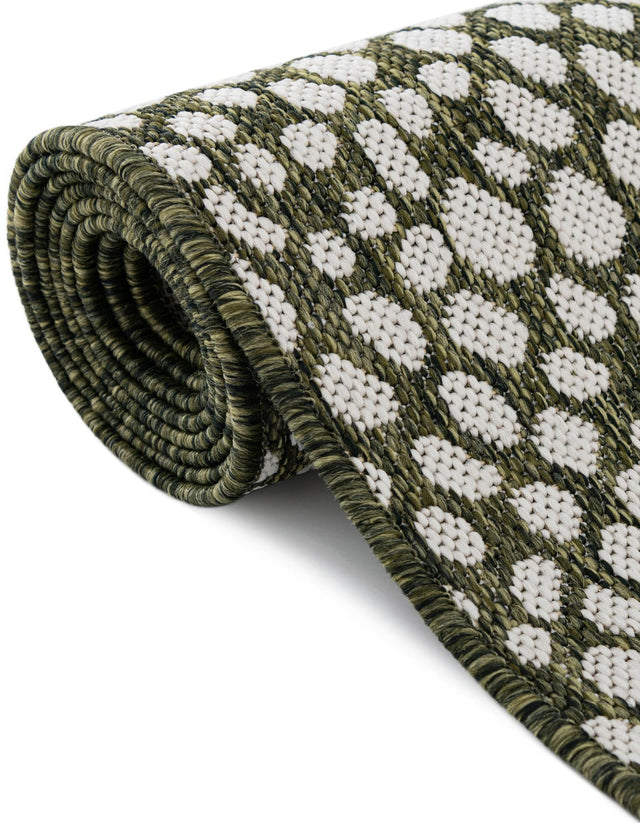 Green 7' 10 x 10' Jill Zarin Outdoor Oval Area Rug Weather Resistant for Patio, Deck, Terrace, Balcony, Porch Durable 100% Polypropylene Carpet for Outside for Sale at Rug Engine