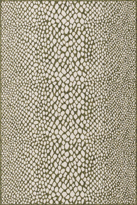 Green 4' 1 x 6' 1 Jill Zarin Outdoor Rectangle Area Rug Weather Resistant for Patio, Deck, Terrace, Balcony, Porch Durable 100% Polypropylene Carpet for Outside for Sale at Rug Engine