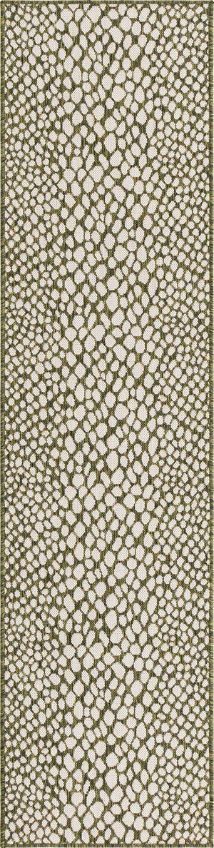 Green 2' x 8' Jill Zarin Outdoor Runner Area Rug Weather Resistant for Patio, Deck, Terrace, Balcony, Porch Durable 100% Polypropylene Carpet for Outside for Sale at Rug Engine