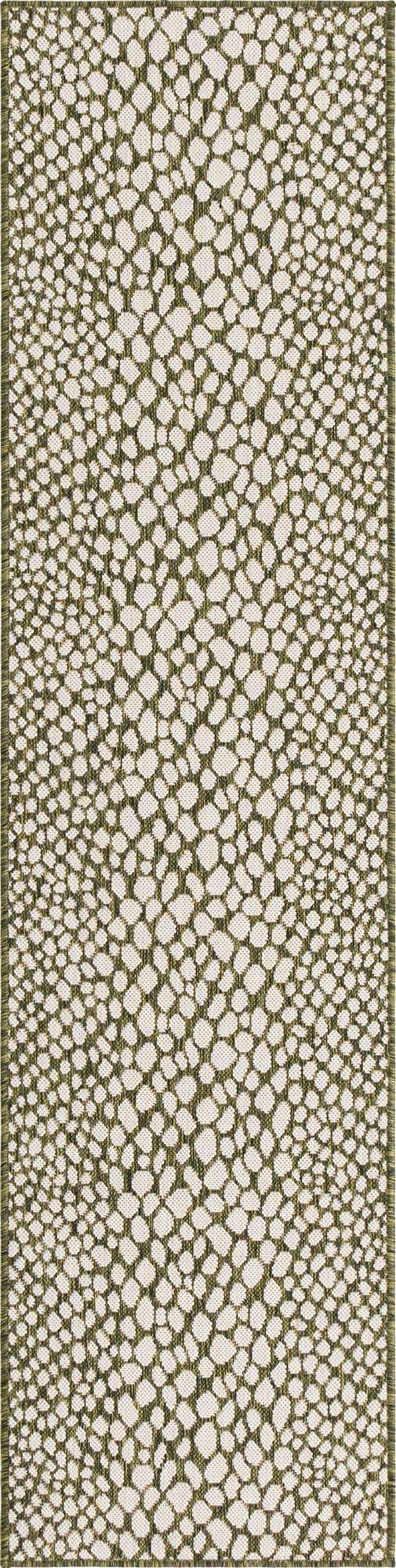 Green 2' x 8' Jill Zarin Outdoor Runner Area Rug Weather Resistant for Patio, Deck, Terrace, Balcony, Porch Durable 100% Polypropylene Carpet for Outside for Sale at Rug Engine