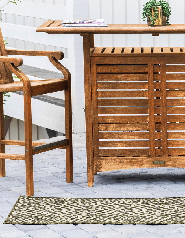 Green 2' x 8' Jill Zarin Outdoor Runner Area Rug Weather Resistant for Patio, Deck, Terrace, Balcony, Porch Durable 100% Polypropylene Carpet for Outside for Sale at Rug Engine