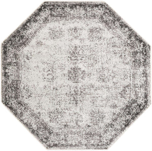 Gray 5' 3 x 5' 3 Sofia Octagon Area Rug Durable Easy Clean Stain Resistant Unique Carpet for Affordable Interior Home Design for Sale at Rug Engine