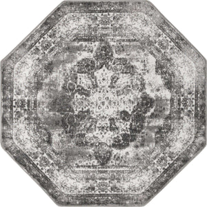 Gray 5' 3 x 5' 3 Sofia Octagon Area Rug Durable Easy Clean Stain Resistant Unique Carpet for Affordable Interior Home Design for Sale at Rug Engine