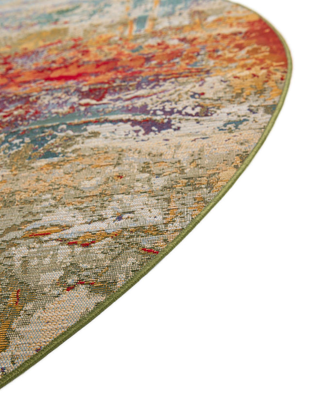 Multicolor 3' 3 x 5' 3 Outdoor Modern Oval Area Rug Weather Resistant for Patio, Deck, Terrace, Balcony, Porch 100% Polypropylene Modern Outside Carpet for Sale at Rug Engine
