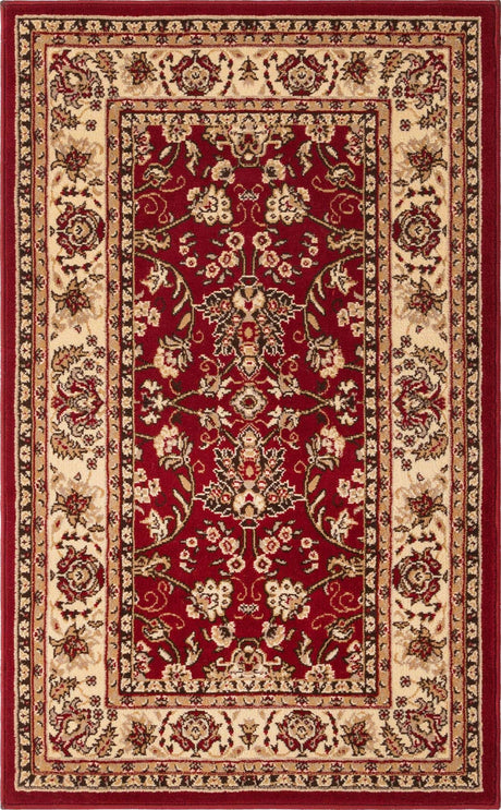 Burgundy 3' 1 x 5' 3 Sialk Hill Rectangle Area Rug 100% Polypropylene Durable Easy Clean Classic Traditional Design Carpet for Interior Design for Sale at Rug Engine