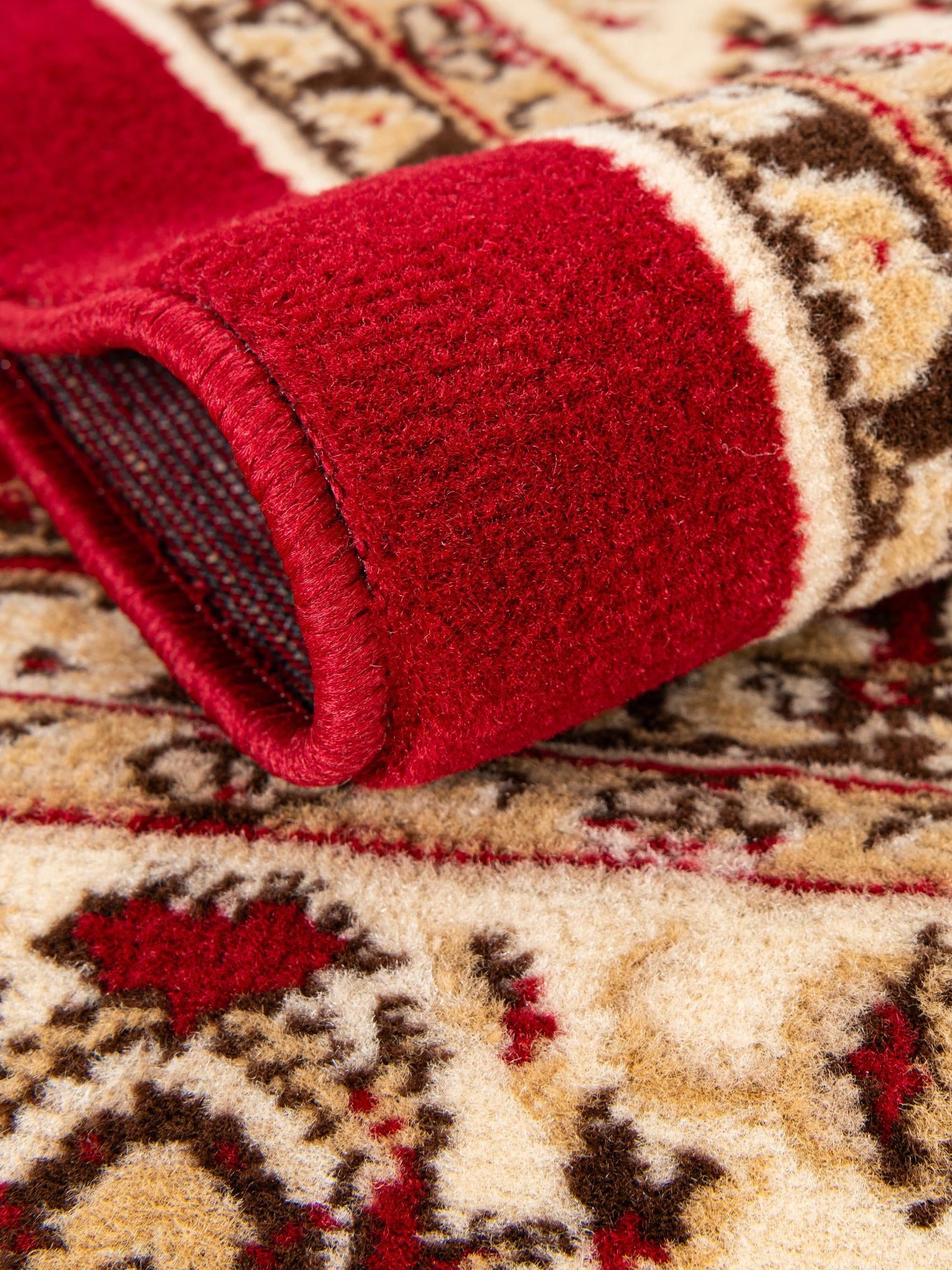 Burgundy 7' 10 x 7' 10 Sialk Hill Round Area Rug 100% Polypropylene Durable Easy Clean Classic Traditional Design Carpet for Interior Design for Sale at Rug Engine