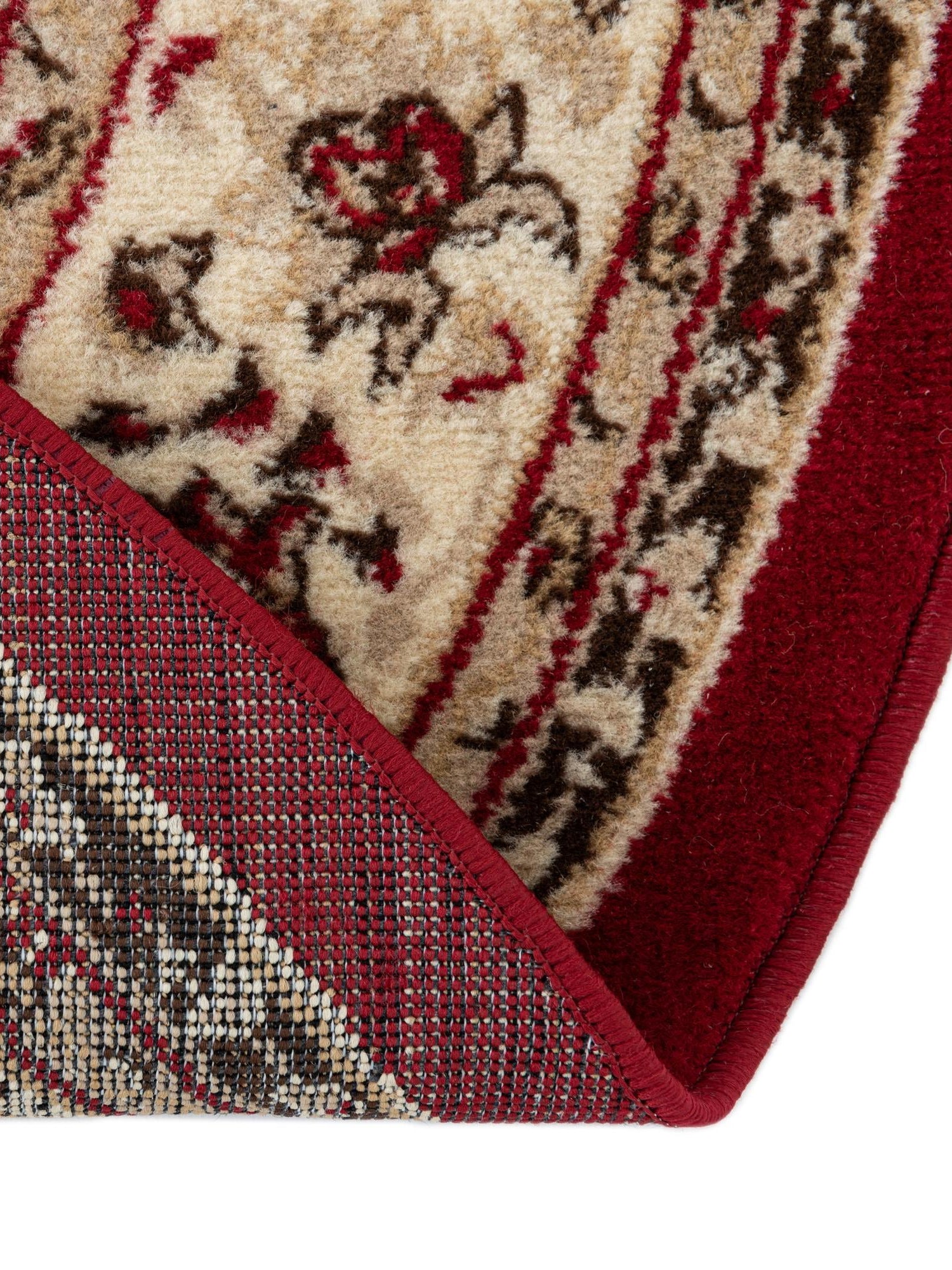 Burgundy 6' 1 x 6' 1 Sialk Hill Round Area Rug 100% Polypropylene Durable Easy Clean Classic Traditional Design Carpet for Interior Design for Sale at Rug Engine
