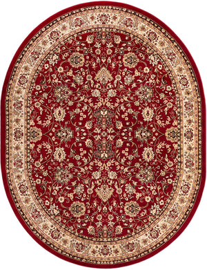 Burgundy 7' 10 x 10' Sialk Hill Oval Area Rug 100% Polypropylene Durable Easy Clean Classic Traditional Design Carpet for Interior Design for Sale at Rug Engine