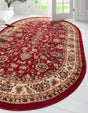 Burgundy 5' 3 x 8' Sialk Hill Oval Area Rug 100% Polypropylene Durable Easy Clean Classic Traditional Design Carpet for Interior Design for Sale at Rug Engine