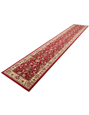 Burgundy 3' 1 x 19' 8 Sialk Hill Runner Area Rug 100% Polypropylene Durable Easy Clean Classic Traditional Design Carpet for Interior Design for Sale at Rug Engine