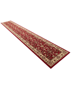Burgundy 3' 1 x 19' 8 Sialk Hill Runner Area Rug 100% Polypropylene Durable Easy Clean Classic Traditional Design Carpet for Interior Design for Sale at Rug Engine