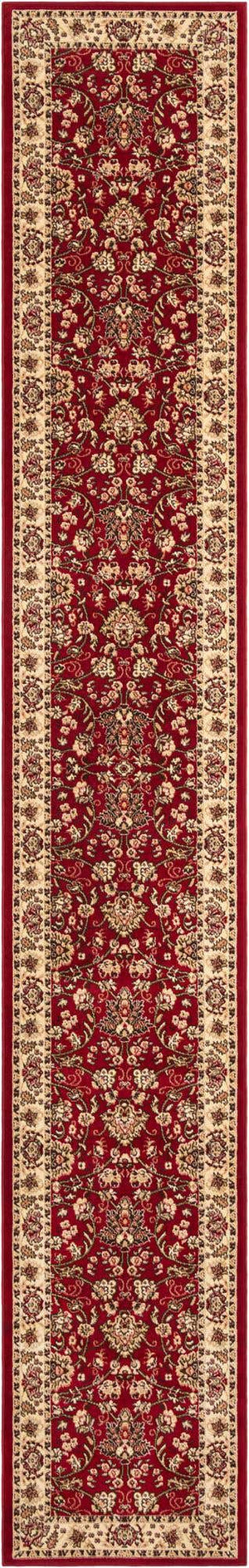 Burgundy 3' 1 x 19' 8 Sialk Hill Runner Area Rug 100% Polypropylene Durable Easy Clean Classic Traditional Design Carpet for Interior Design for Sale at Rug Engine