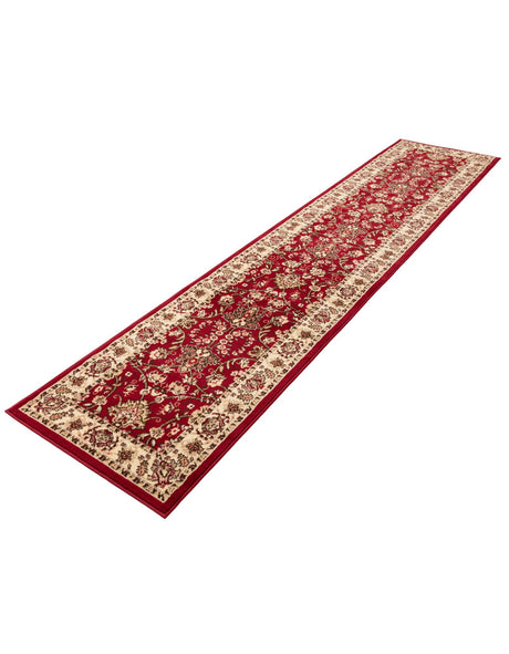 Burgundy 2' 7 x 13' 1 Sialk Hill Runner Area Rug 100% Polypropylene Durable Easy Clean Classic Traditional Design Carpet for Interior Design for Sale at Rug Engine