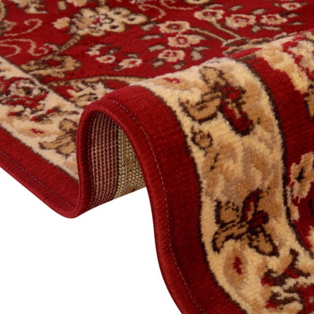 Burgundy 2' 7 x 13' 1 Sialk Hill Runner Area Rug 100% Polypropylene Durable Easy Clean Classic Traditional Design Carpet for Interior Design for Sale at Rug Engine