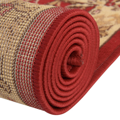 Burgundy 2' 7 x 13' 1 Sialk Hill Runner Area Rug 100% Polypropylene Durable Easy Clean Classic Traditional Design Carpet for Interior Design for Sale at Rug Engine