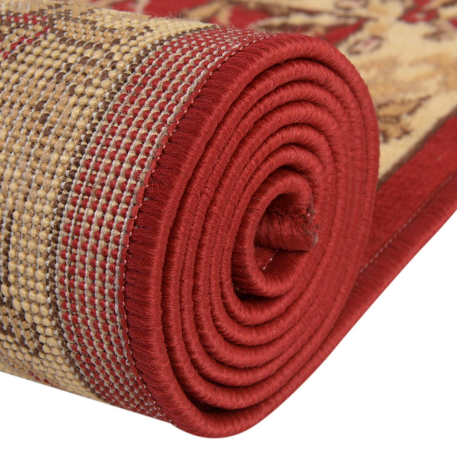 Burgundy 2' 7 x 13' 1 Sialk Hill Runner Area Rug 100% Polypropylene Durable Easy Clean Classic Traditional Design Carpet for Interior Design for Sale at Rug Engine