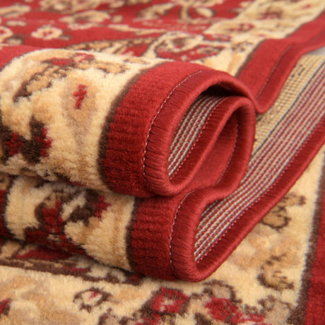 Burgundy 2' 7 x 13' 1 Sialk Hill Runner Area Rug 100% Polypropylene Durable Easy Clean Classic Traditional Design Carpet for Interior Design for Sale at Rug Engine