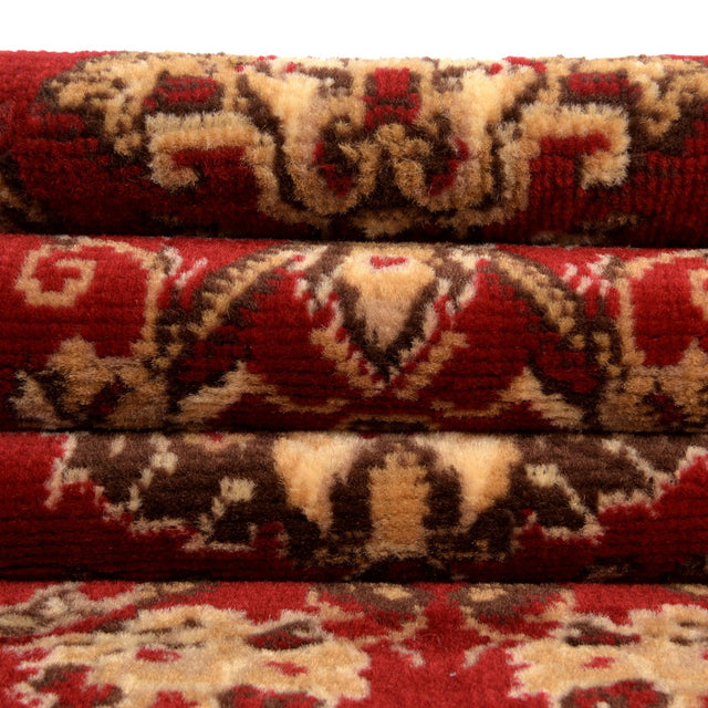 Burgundy 2' 7 x 13' 1 Sialk Hill Runner Area Rug 100% Polypropylene Durable Easy Clean Classic Traditional Design Carpet for Interior Design for Sale at Rug Engine
