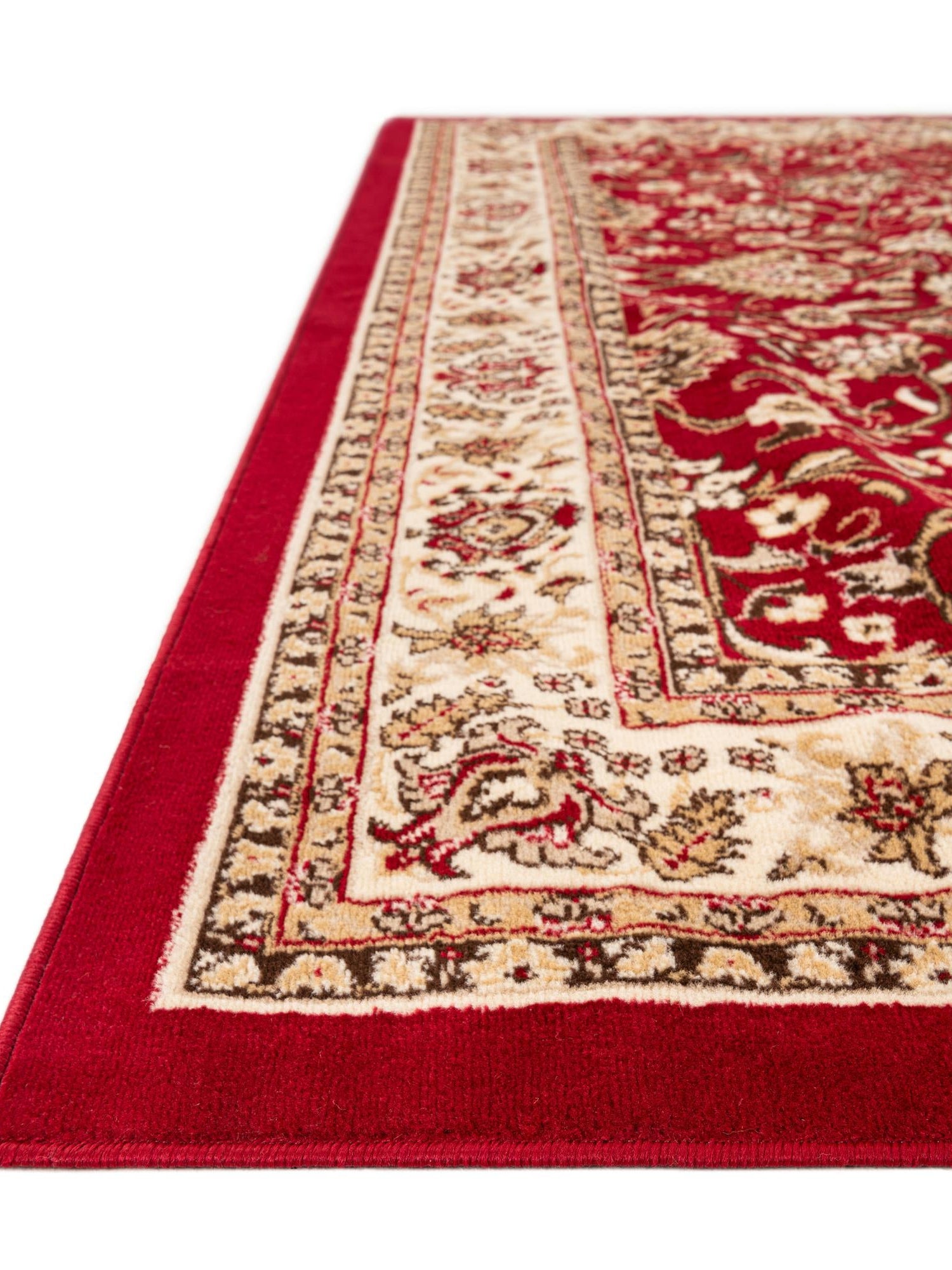 Burgundy 2' 7 x 13' 1 Sialk Hill Runner Area Rug 100% Polypropylene Durable Easy Clean Classic Traditional Design Carpet for Interior Design for Sale at Rug Engine