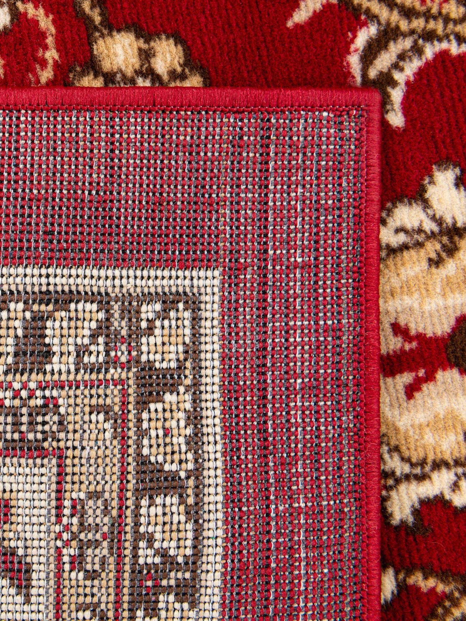 Burgundy 2' 7 x 13' 1 Sialk Hill Runner Area Rug 100% Polypropylene Durable Easy Clean Classic Traditional Design Carpet for Interior Design for Sale at Rug Engine