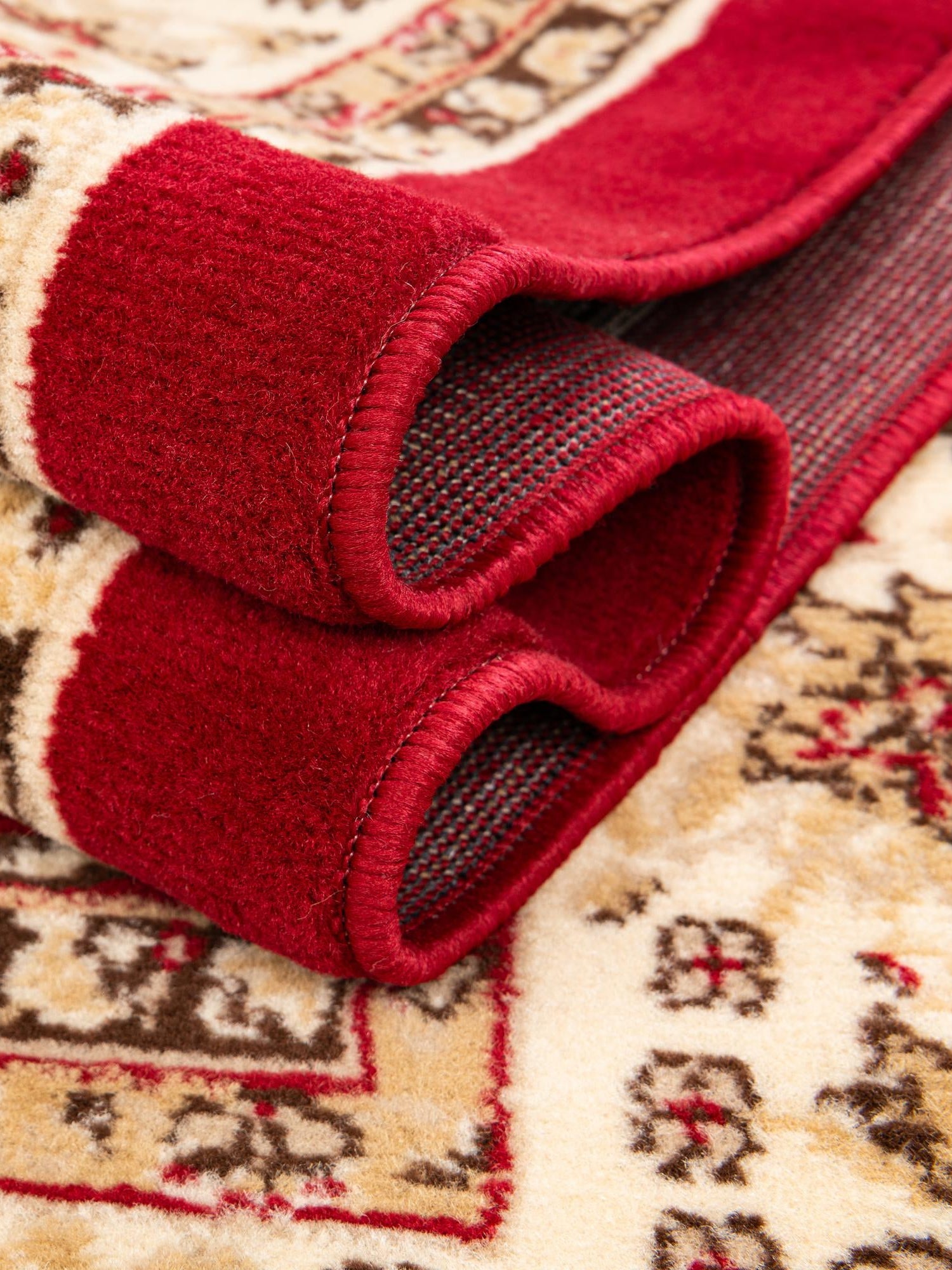 Burgundy 2' 7 x 13' 1 Sialk Hill Runner Area Rug 100% Polypropylene Durable Easy Clean Classic Traditional Design Carpet for Interior Design for Sale at Rug Engine