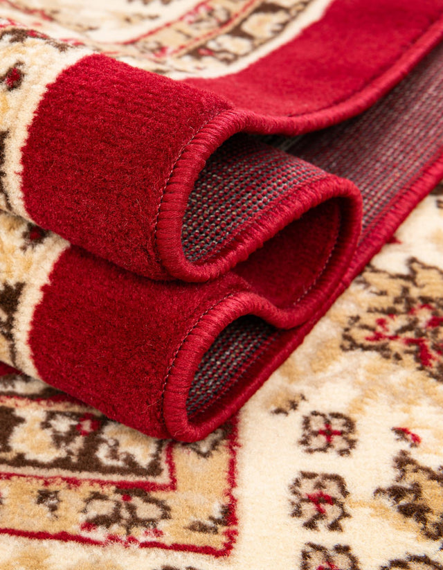 Burgundy 2' 7 x 13' 1 Sialk Hill Runner Area Rug 100% Polypropylene Durable Easy Clean Classic Traditional Design Carpet for Interior Design for Sale at Rug Engine