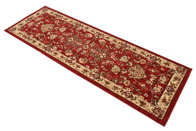 Burgundy 2' x 6' 1 Sialk Hill Runner Area Rug 100% Polypropylene Durable Easy Clean Classic Traditional Design Carpet for Interior Design for Sale at Rug Engine