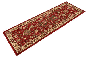 Burgundy 2' x 6' 1 Sialk Hill Runner Area Rug 100% Polypropylene Durable Easy Clean Classic Traditional Design Carpet for Interior Design for Sale at Rug Engine