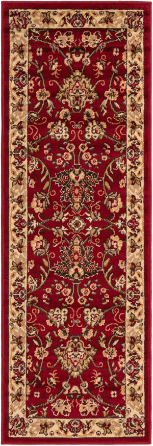 Burgundy 2' x 6' 1 Sialk Hill Runner Area Rug 100% Polypropylene Durable Easy Clean Classic Traditional Design Carpet for Interior Design for Sale at Rug Engine