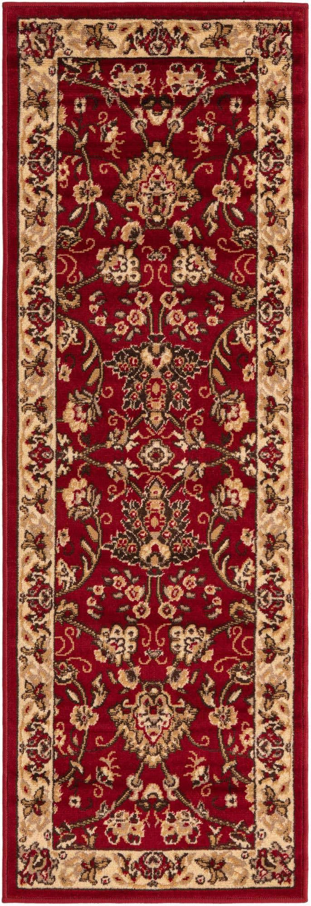 Burgundy 2' x 6' 1 Sialk Hill Runner Area Rug 100% Polypropylene Durable Easy Clean Classic Traditional Design Carpet for Interior Design for Sale at Rug Engine