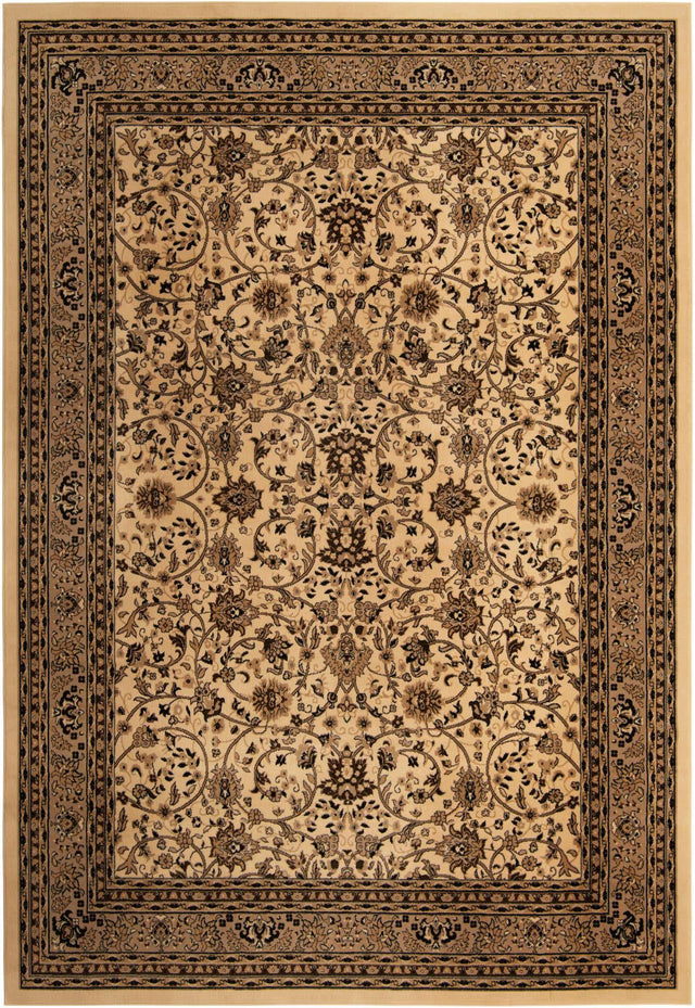 Ivory 10' x 14' 1 Sialk Hill Rectangle Area Rug 100% Polypropylene Durable Easy Clean Classic Traditional Design Carpet for Interior Design for Sale at Rug Engine