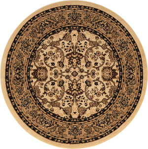 Ivory 5' 3 x 5' 3 Sialk Hill Round Area Rug 100% Polypropylene Durable Easy Clean Classic Traditional Design Carpet for Interior Design for Sale at Rug Engine
