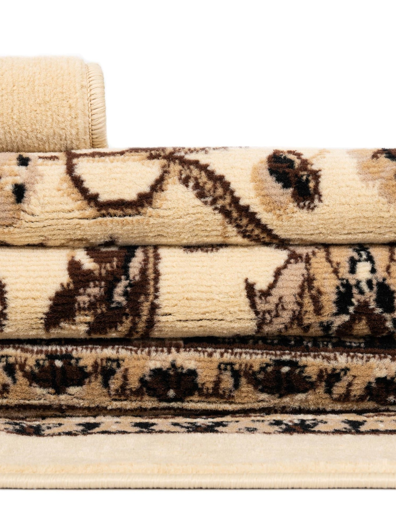 Ivory 5' 3 x 5' 3 Sialk Hill Square Area Rug 100% Polypropylene Durable Easy Clean Classic Traditional Design Carpet for Interior Design for Sale at Rug Engine