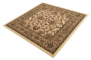 Ivory 5' 3 x 5' 3 Sialk Hill Square Area Rug 100% Polypropylene Durable Easy Clean Classic Traditional Design Carpet for Interior Design for Sale at Rug Engine