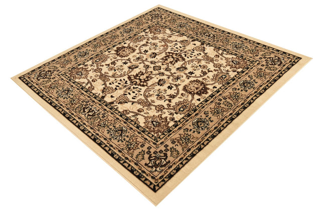 Ivory 5' 3 x 5' 3 Sialk Hill Square Area Rug 100% Polypropylene Durable Easy Clean Classic Traditional Design Carpet for Interior Design for Sale at Rug Engine