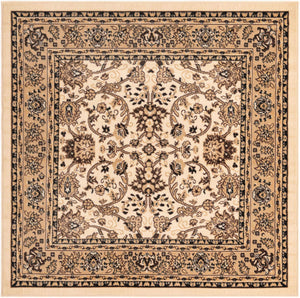 Ivory 5' 3 x 5' 3 Sialk Hill Square Area Rug 100% Polypropylene Durable Easy Clean Classic Traditional Design Carpet for Interior Design for Sale at Rug Engine