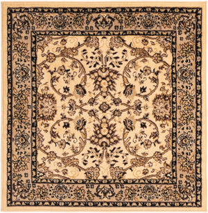 Ivory 4' 1 x 4' 1 Sialk Hill Square Area Rug 100% Polypropylene Durable Easy Clean Classic Traditional Design Carpet for Interior Design for Sale at Rug Engine